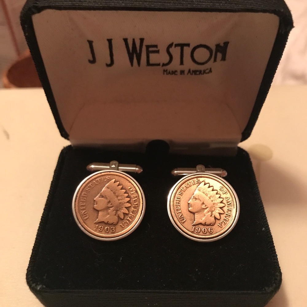 JJ Weston Indian Head Cufflinks